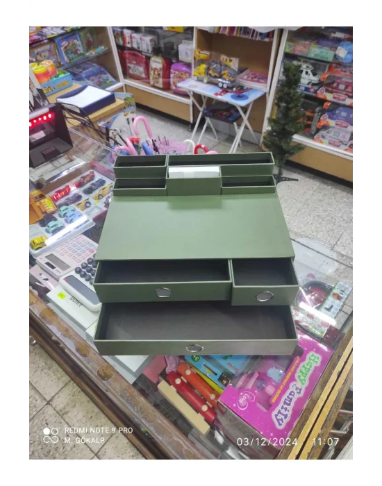 GIPTA ORG1762 PEARL GREEN 3 ÇEKMECELİ MULTİ MASA ÜSTÜ SET