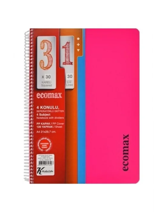 KESKİN ECOMAX A4 120 YP.PP KAPAK 3+1 AYRA.350953