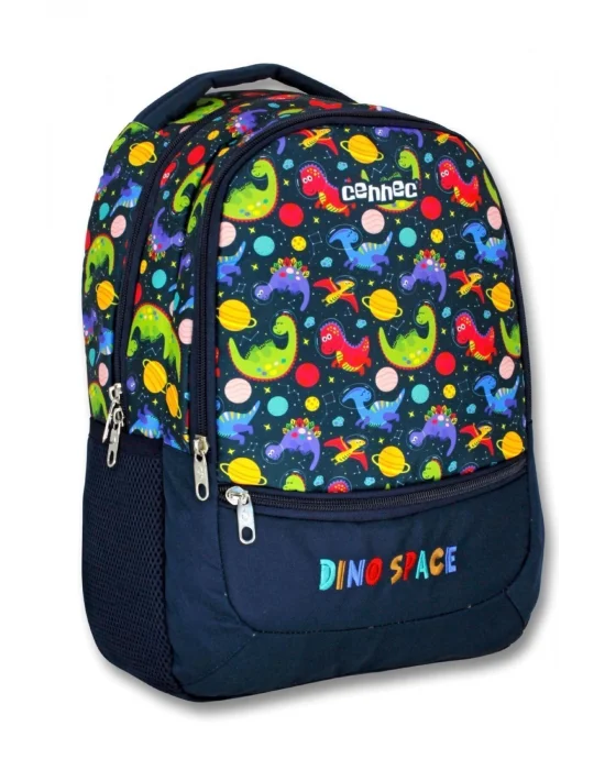 Cennec Siyah Dinazorlar İlkokul Sırt Çantası - Erkek Çocuk
