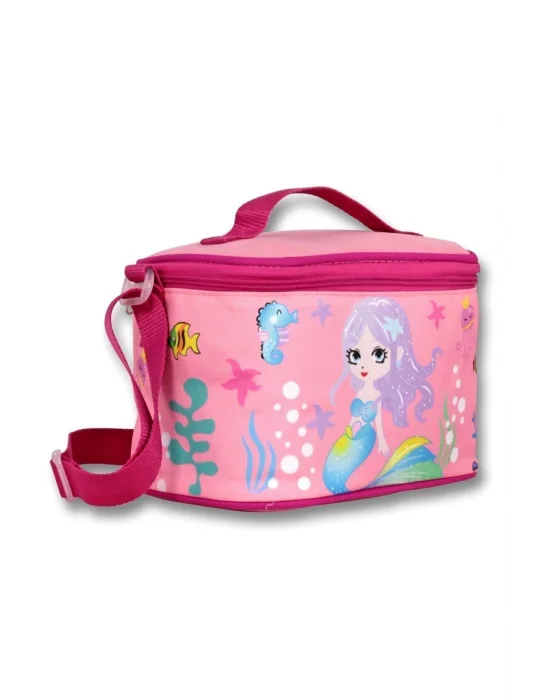Cennec Şeffaf Bölmeli Pembe Deniz Kızı İlkokul Beslenme Çantası - Kız Çocuk