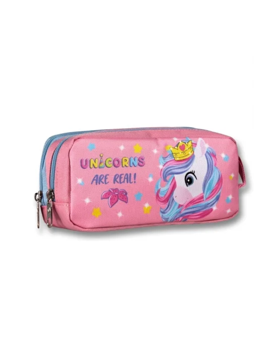 Cennec Şeffaf Bölmeli Pembe Unicorn İlkokul Sırt Çantası Seti - Kız Çocuk