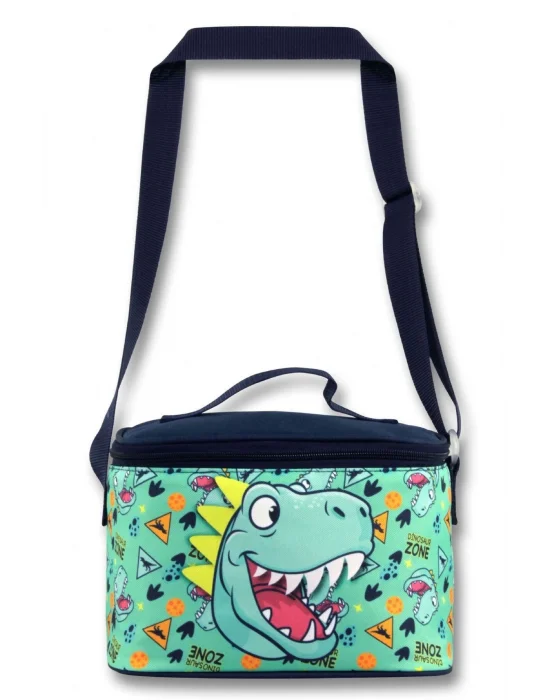 Ümit Çanta Termoslu/Isı Yalıtımlı Beslenme Çantası - 5019 - Dinazor, Yeşil Lacivert (Erkek Çocuk)