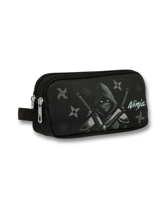 Ümit Çanta Siyah Turkuaz Ninja Desenli Kalem Çantası - Erkek Çocuk - 5068