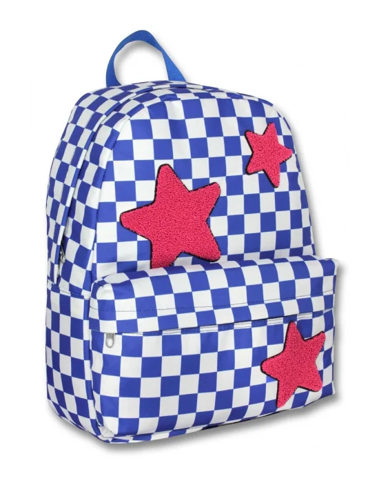 Ümit Çanta Kızlar İçin Mavi Kırmızı Renkli Yıldız Okul Çantası - 5086 - Nakışlı Yıldız
