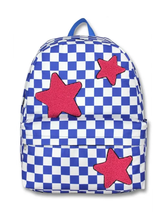 Ümit Çanta Kızlar İçin Mavi Kırmızı Renkli Yıldız Okul Çantası - 5086 - Nakışlı Yıldız