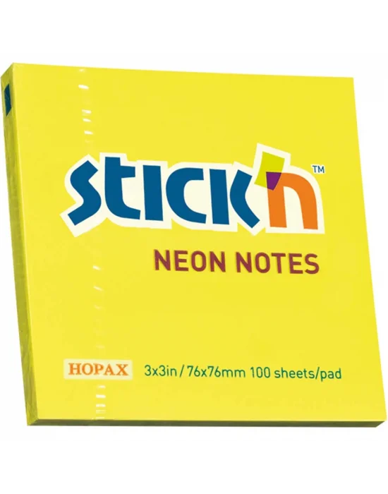 GIPTA - 21133 - Neon Sarı 100 Yaprak 76x76 Yapışkanlı Not Kağıdı 21133