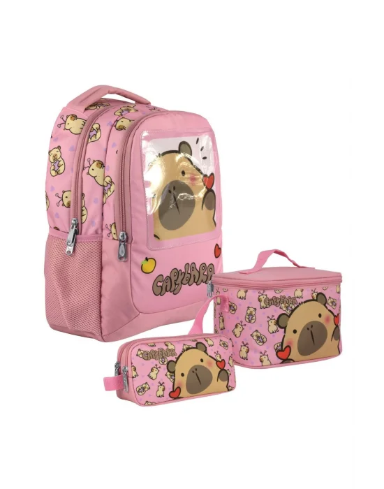 (Kız Çocuk - Pembe) İlkokul Üçlü Çanta Seti - SETCPB5212A