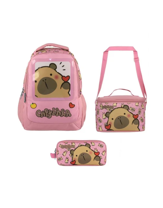(Kız Çocuk - Pembe) İlkokul Üçlü Çanta Seti - SETCPB5212A
