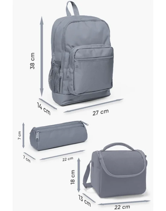 Kids Lacivert Mavi Uzay Desenli 3’lü Okul Çanta Seti SET0123470