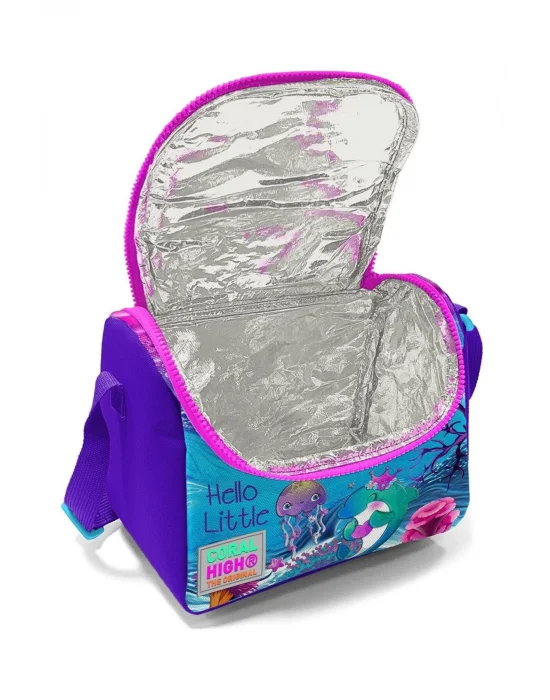 Kız Çocuk Üçlü İlkokul Okul Çanta Seti - Pembe Mor Kaplumbağa