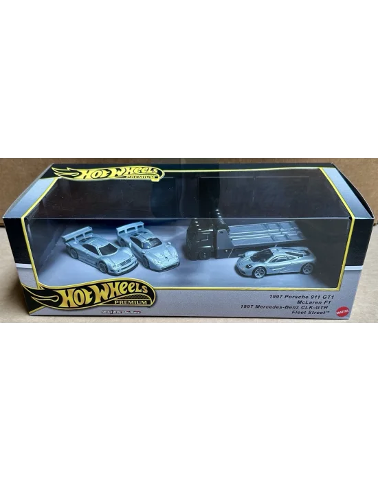 Hot Wheels Premium Collector Diorama 90s Supercars Set Porsche 911, CLK, McLaren