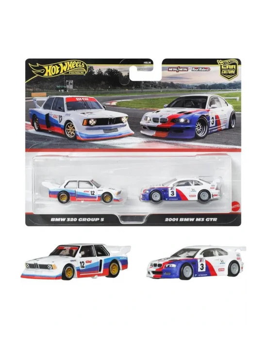 1:64 Hot Wheels Premium Car Culture 2li Paket BMW 320 GROUP 5 & 2001 BMW M3 GTR HBL96 - JBK99