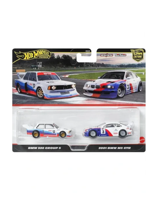 1:64 Hot Wheels Premium Car Culture 2li Paket BMW 320 GROUP 5 & 2001 BMW M3 GTR HBL96 - JBK99