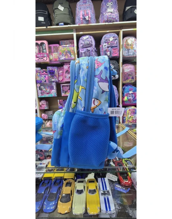 - 2578 - MAVİ BALIKLAR OKUL ÇANTASI BESLENME ÇANTASI VE KALEM ÇANTA SETİ