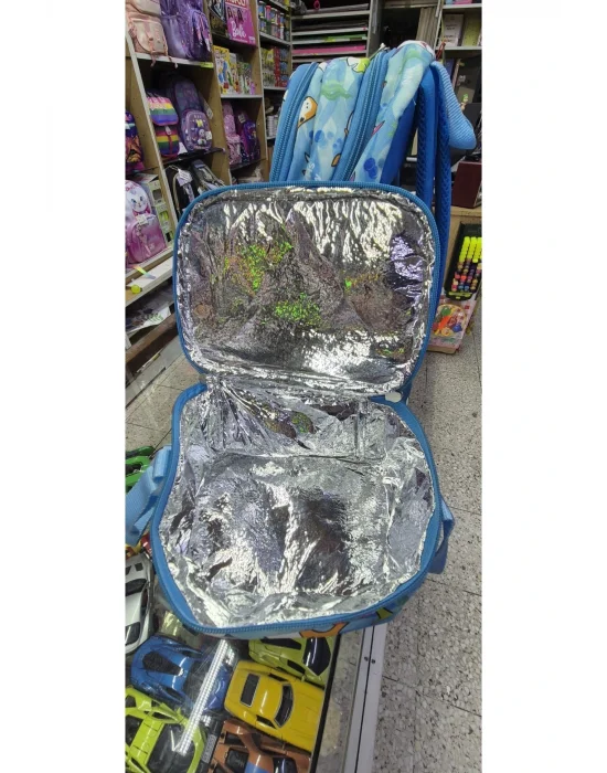 - 2578 - MAVİ BALIKLAR OKUL ÇANTASI BESLENME ÇANTASI VE KALEM ÇANTA SETİ