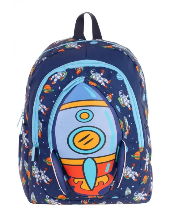 Kids Üç Gözlü (Erkek Çocuk) Okul Sırt Çantası (Roket Detaylı) - L5260
