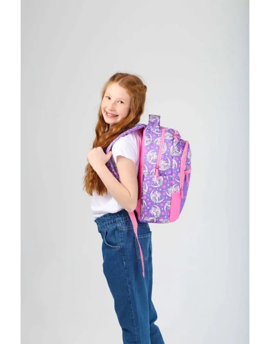 Kids Mor Unicorn Kız Çocuk Okul Sırt Çantası