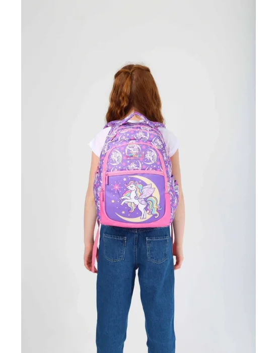 Kids Mor Unicorn Kız Çocuk Okul Sırt Çantası