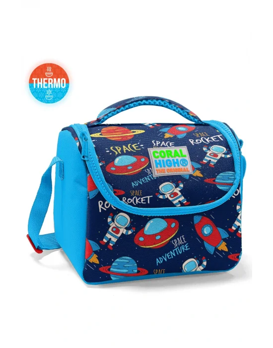 Kids Lacivert Mavi Uzay Desenli Thermo Beslenme Çantası 11807