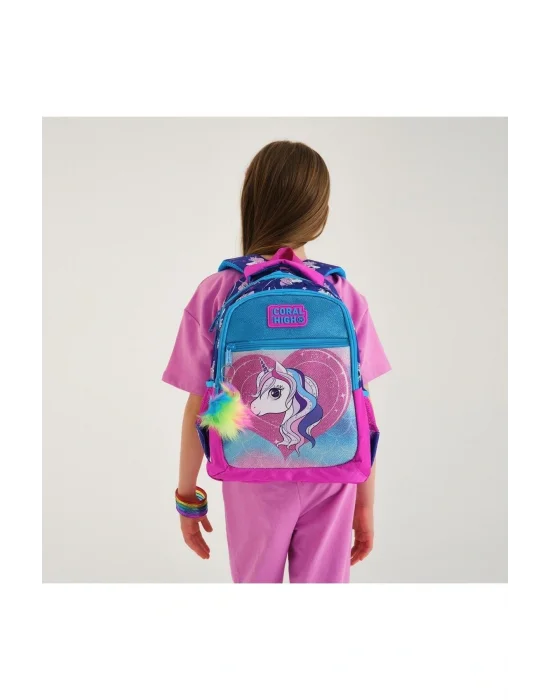 Kids Mor Pembe Unicorn Desenli 3’lü Okul Çanta Seti SET0123492