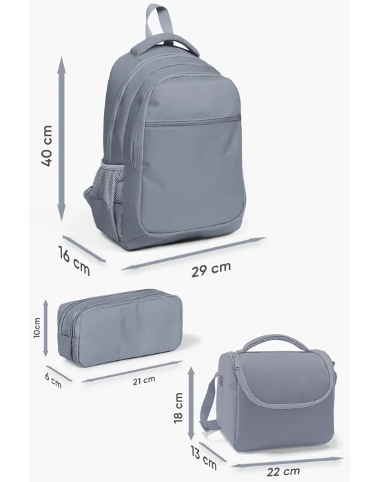 Kids Mor Pembe Unicorn Desenli 3’lü Okul Çanta Seti SET0123492