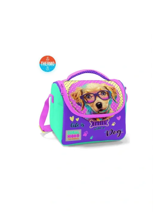 Sarı Pembe Sevimli Köpek Desenli Thermo Beslenme Çantası 11752