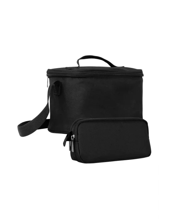 Erkek Çocuk Desensiz Desenli Siyah Beslenme Çantası ve Kalemlik Seti