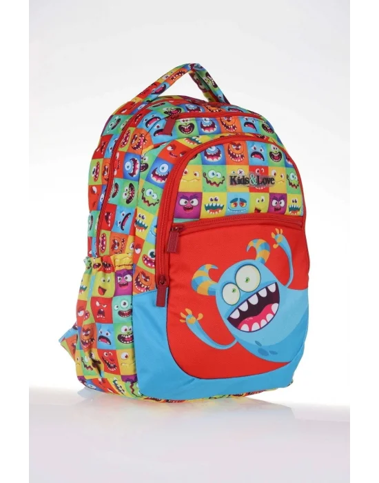 Kids & Love Design Cute Monster Okul Çantası 39x29x16 (l5083)