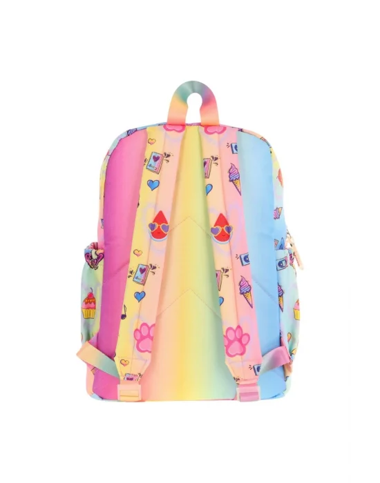 Kids Dört Bölmeli Kız Çocuk Silikon Aksesuarlı Mavi Sarı İlkokul Çantası