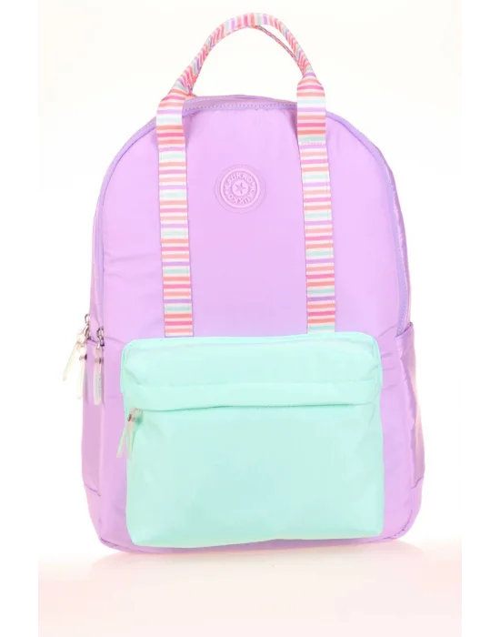 Double Stripe Sırt Çantası Lila K1764 (LİSANSLI)
