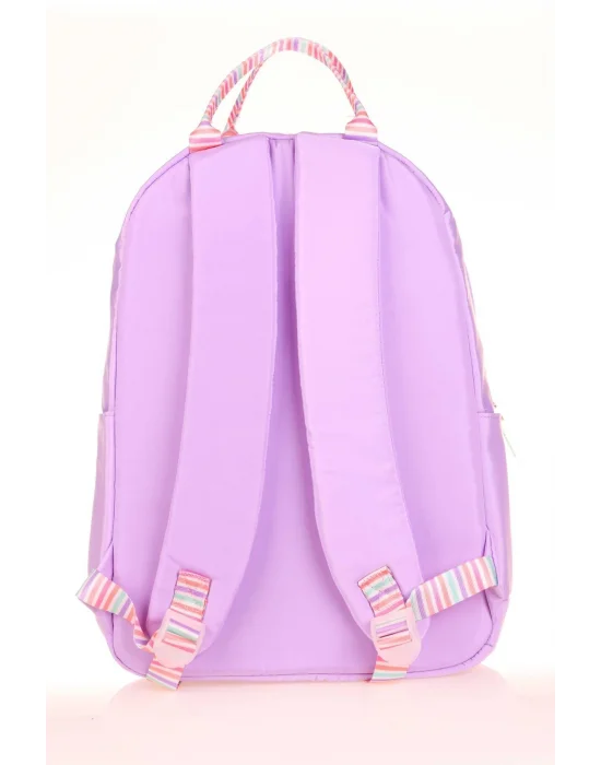 Double Stripe Sırt Çantası Lila K1764 (LİSANSLI)