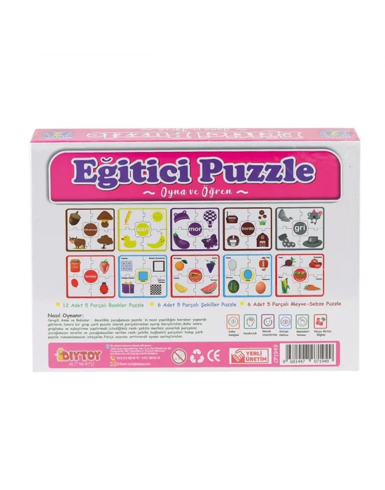 7194 Çark Puzzle Renkler Şekiller -dıytoy