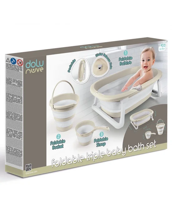 7271 Katlanabilir Banyo Seti 3lü Bej