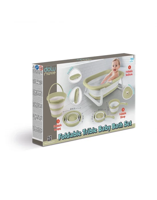 7272 Katlanabilir 3lü Bebek Banyo Seti  Eco -yeşil