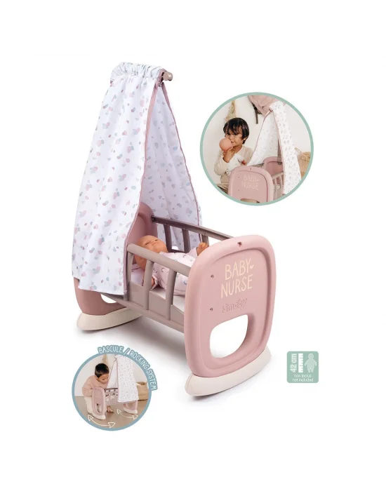 7600220373 Smoby Baby Nurse Oyuncak Bebek İçin Sallanan Beşik Oyun Seti +18 Ay