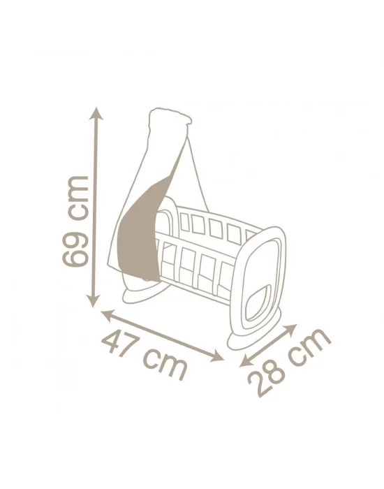 7600220373 Smoby Baby Nurse Oyuncak Bebek İçin Sallanan Beşik Oyun Seti +18 Ay