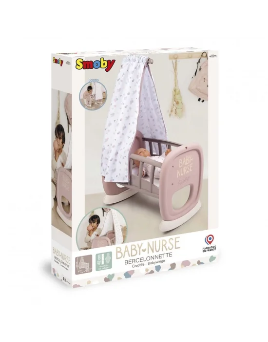 7600220373 Smoby Baby Nurse Oyuncak Bebek İçin Sallanan Beşik Oyun Seti +18 Ay
