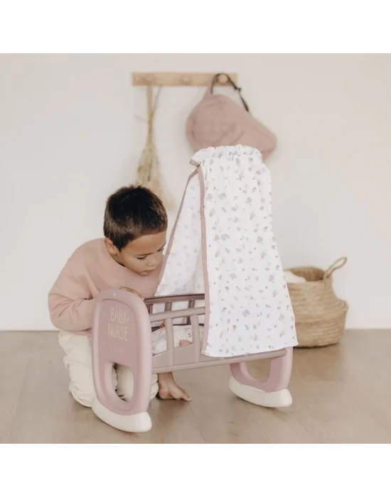 7600220373 Smoby Baby Nurse Oyuncak Bebek İçin Sallanan Beşik Oyun Seti +18 Ay