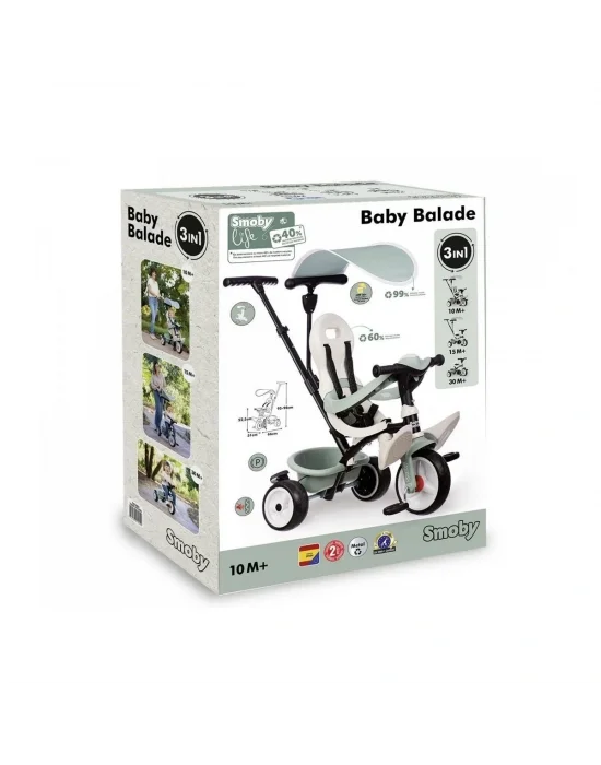 7600741405 Smoby Baby Balade Bej 3 Tekerlekli 3ü 1 Arada Bisiklet +10 Ay