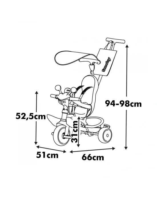 7600741503 Baby Driver Tricycle 3 Tekerlekli 3ü 1 Arada Gri Bisiklet +10 Ay