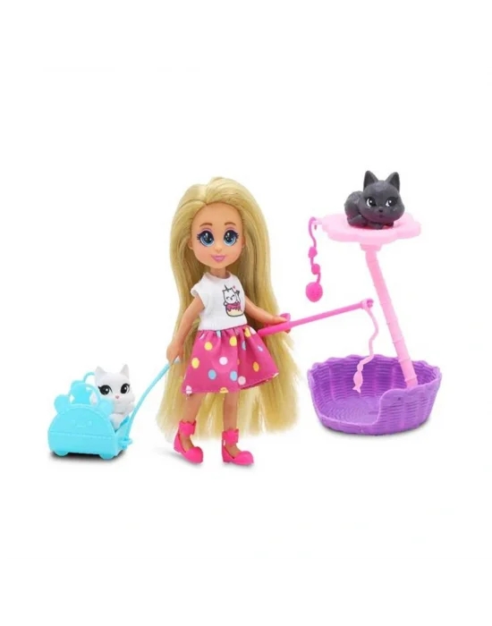 81125 Sun-fnv-mnk-f-dreameez Mini Bebek Ve Kedi Seti