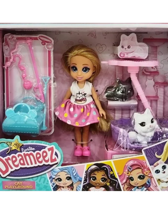 81125 Sun-fnv-mnk-f-dreameez Mini Bebek Ve Kedi Seti