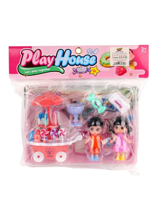 828-7 Bebekli Şeker Arabası Oyun Seti -prestij Oyuncak