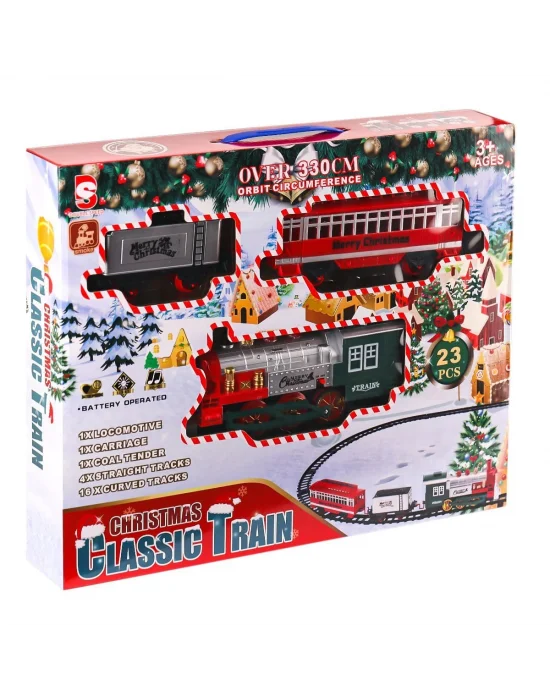 8513a Işıklı Dumanlı Yılbaşı Tren Seti -karsan Oyuncak