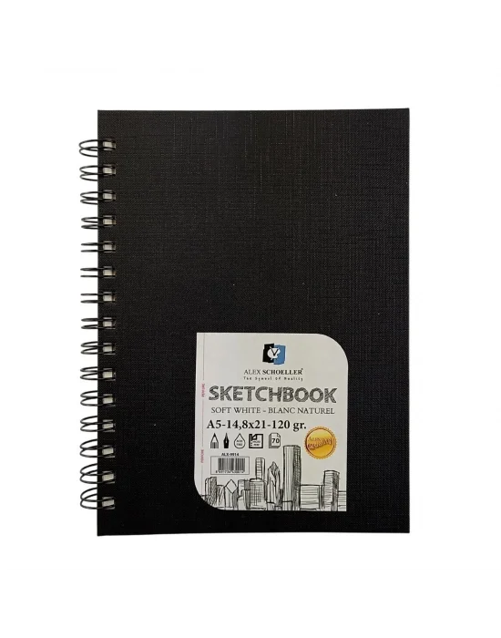Alex Schoeller Eskiz Defteri Sert Kapak Spiralli 120 gr A5 70 Yaprak