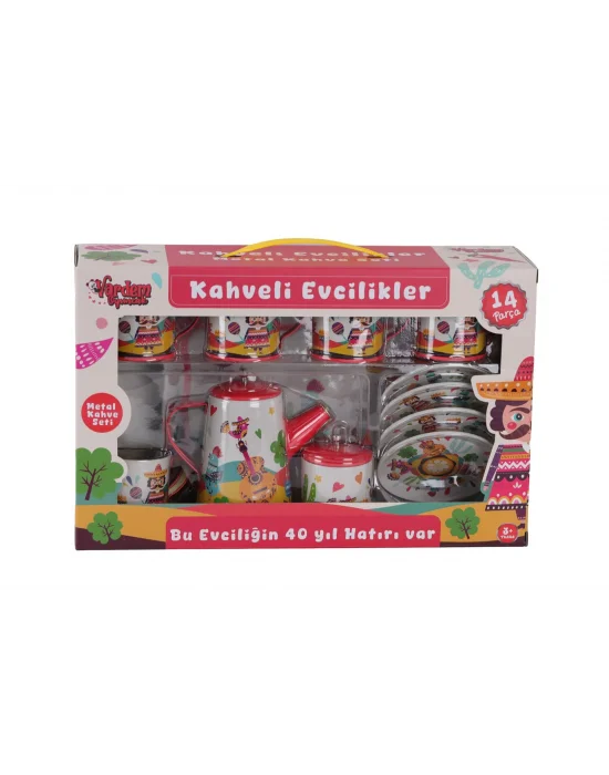 Atf-996-7a-10a 14 Parça Desenli Metal Çay Set