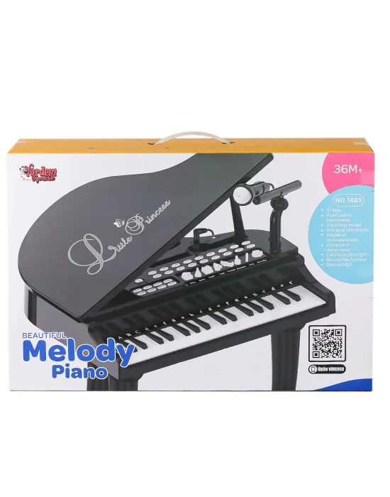 Bao-1403b 0237 Mikrofonlu 37 Tuşlu Mp3 Çalar Büyük Siyah Piyano