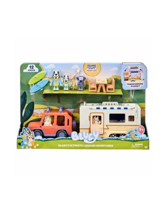 Bluey/13096 Bluey Karavan Maceraları Ve 3 Figürlü Büyük Oyun Seti