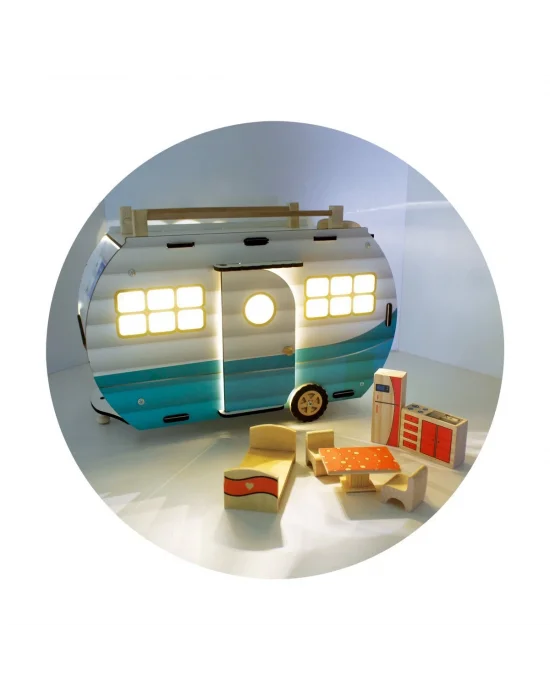 Çg95 Ahşap Karavan Turkuaz -okutan