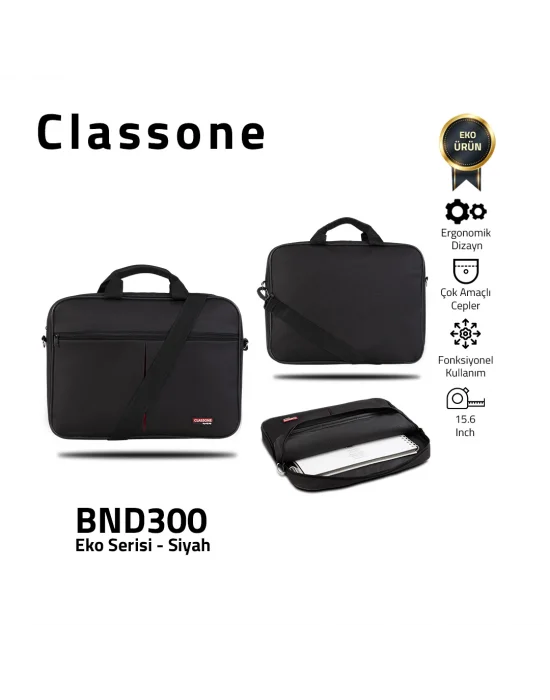 Classone BND300 Eko2 Serisi 15,6 inch Notebook Çantası / Siyah